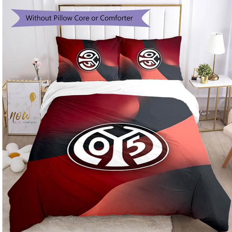 Mainz FC Printed 3PCS Bedding Set Breathable Duvet Cover with Pillowcases Decorative Bed Linen for Bedroom Home