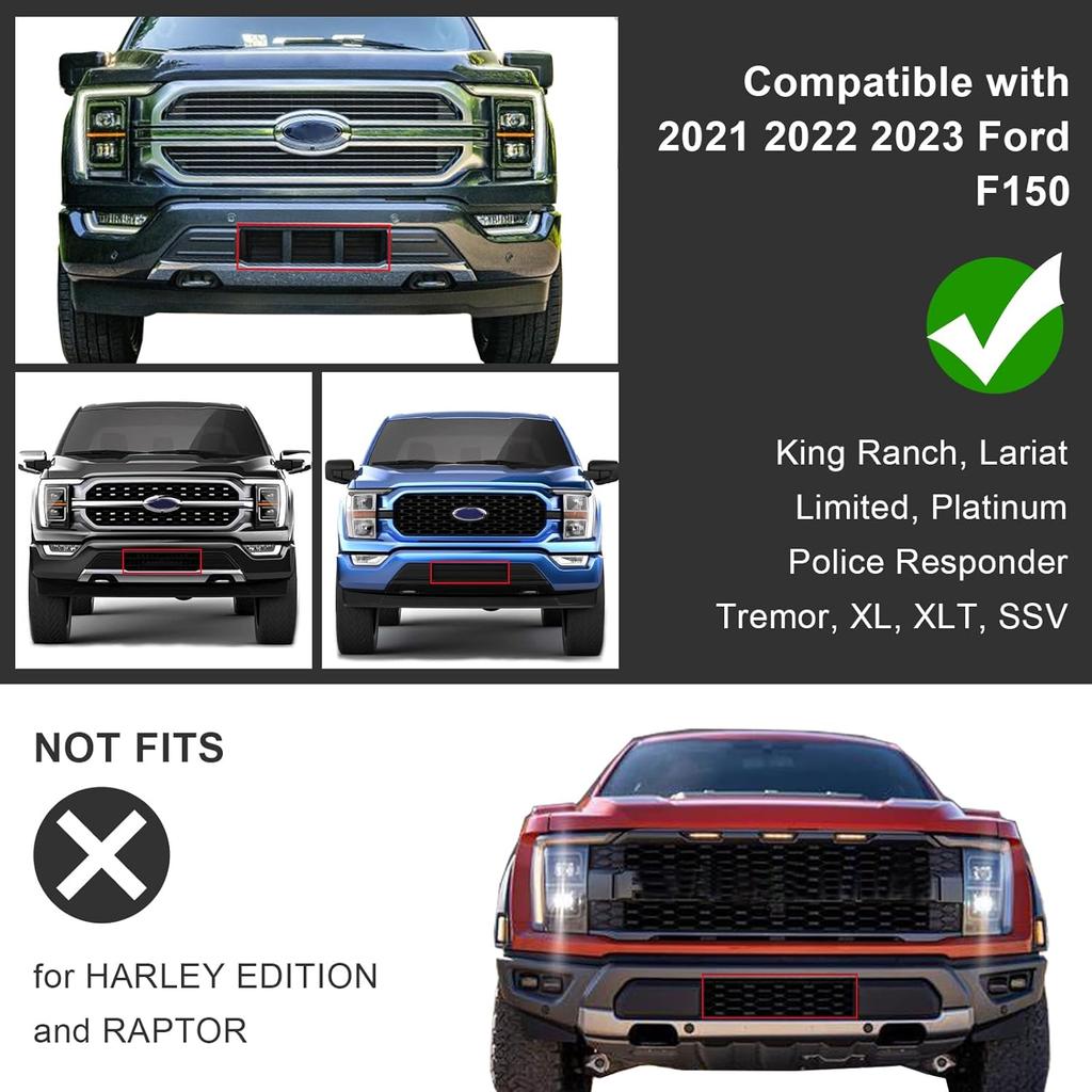 Compatible For Bumper Guard Pad Cap Erts End Cover Ford F150 F-150 ML3Z-17E810-AA ML3Z-17E811-AA Left Driver & Right Passenger Side