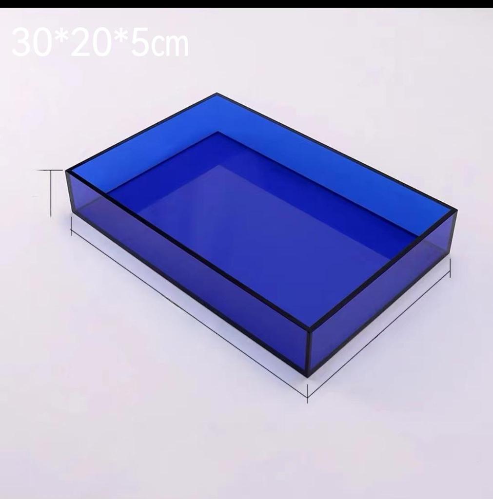 Blue Acrylic Dessert Table Display Stand for Tea Break & Birthday Ornaments