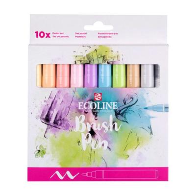 Felt-tip Pens - Watercolor - Drawing - Sketch - 10 Pastel Colors - Ecoline