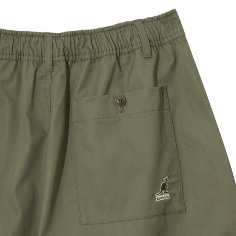 KANGOL Khaki Cotton Twill Shorts 4063