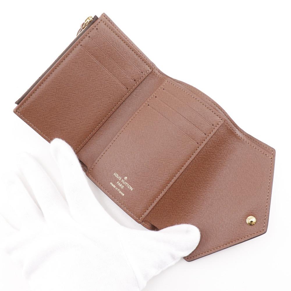 LOUIS VUITTON Portefeiulle Victorine Tri-fold wallet M62472 Brown Monogram canvas unisex Used