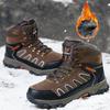 39-49 Winter Outdoor Waterproof  Men's Snow Boots Mid-top Thick Bottom Plush Non-slip Wear-resistant Winter Large Size Snow Boots Winter Boots for Men