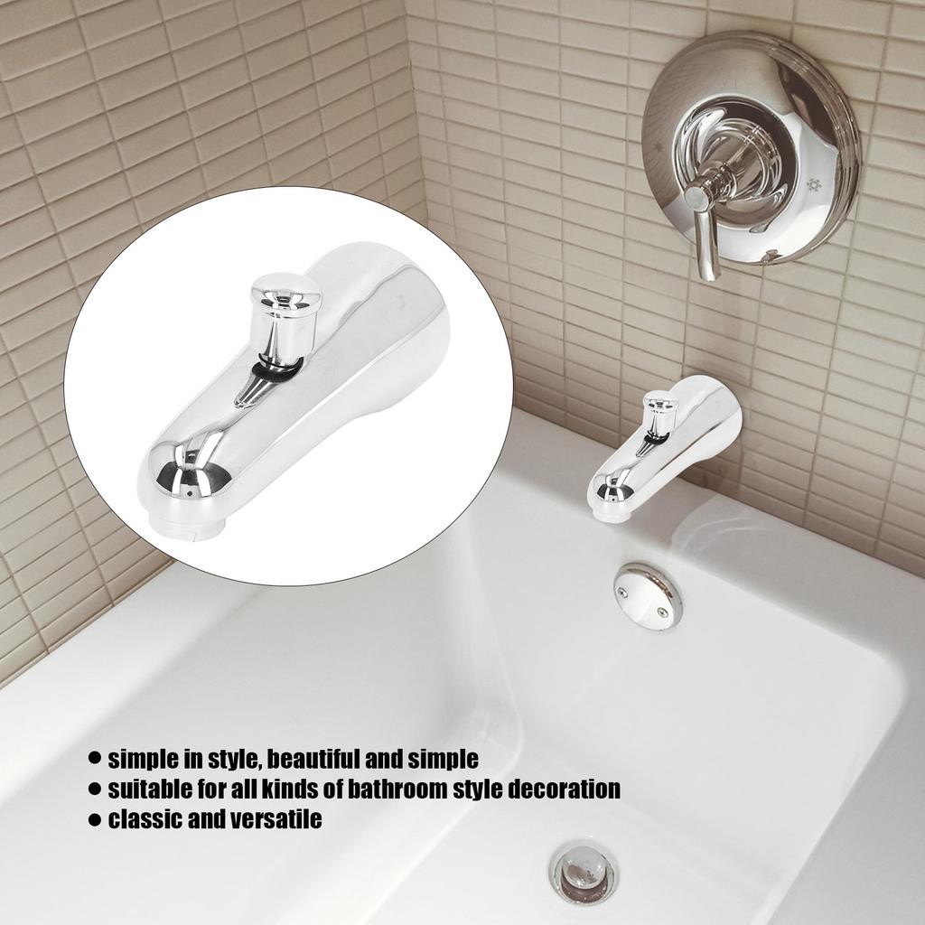 G1/2 Tub Spout Semicircle Simple Concealed Bathtub Faucet with Diverter for Bathroom Bathtub Shower Diverter Spout