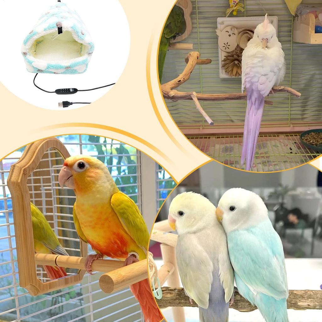 Vogelkäfig Heizung Plüsch Höhlenbett Haustierbedarf Winter Warm Vogelbett für Unzertrennlichen Sittich Kanarienvogel Hase Meerschweinchen Chinchilla Sittich