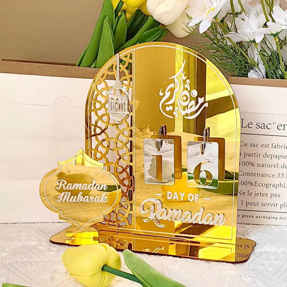 Ramadan Countdown Calendar Acrylic Eid Mubarak Ornament Kareem Ramadan Decoration 2026 For Home Islamic Muslim Party Decor Gifts