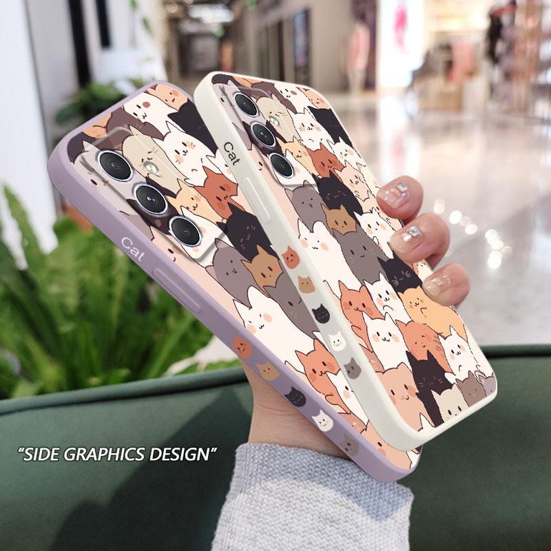 Stapelkatze Handyhülle Für Samsung Galaxy A37 A57 Flüssigsilikon Hülle