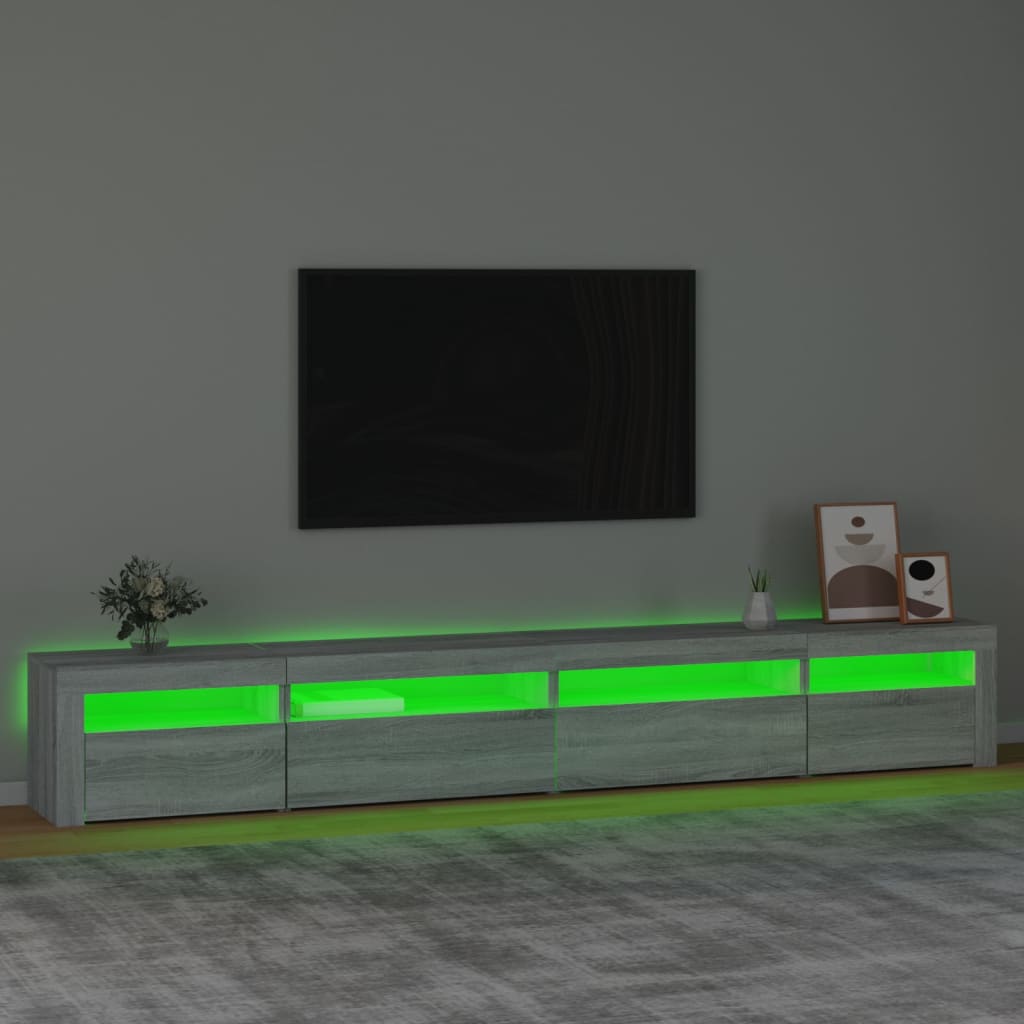 Vidaxl TV Cabinet with LED Lighting, Sonoma Oak Grey, 270X35X40Cm