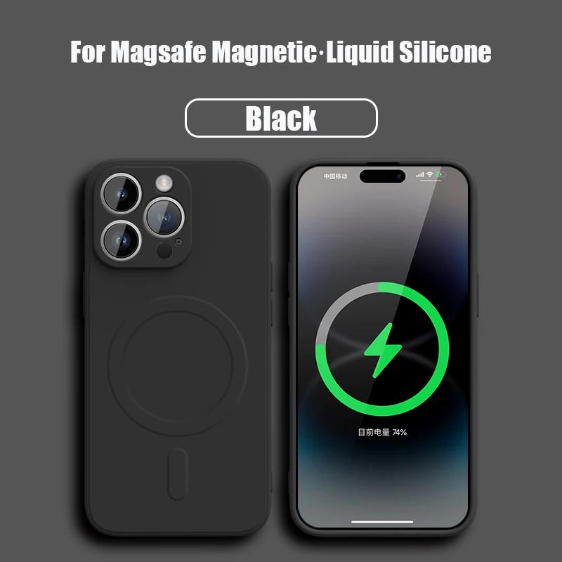Liquid Silicone For Magsafe Phone Case For iPhone 17 16 Pro Max 15 14 Plus 13 12 Mini 11 Magnetic Wireless Charge Soft Cover