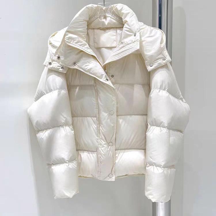 2024 Winter Down Jacket Women's Loose Fashion Thickened Short 90 White Duck Down Warm Jacket
