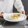 Weißer Keramik-Essteller, Sushi-Teller, Steakteller im westlichen Stil, Nudelteller, Dessertteller, Obstschale, Salatschüssel, Dim-Sum-Teller