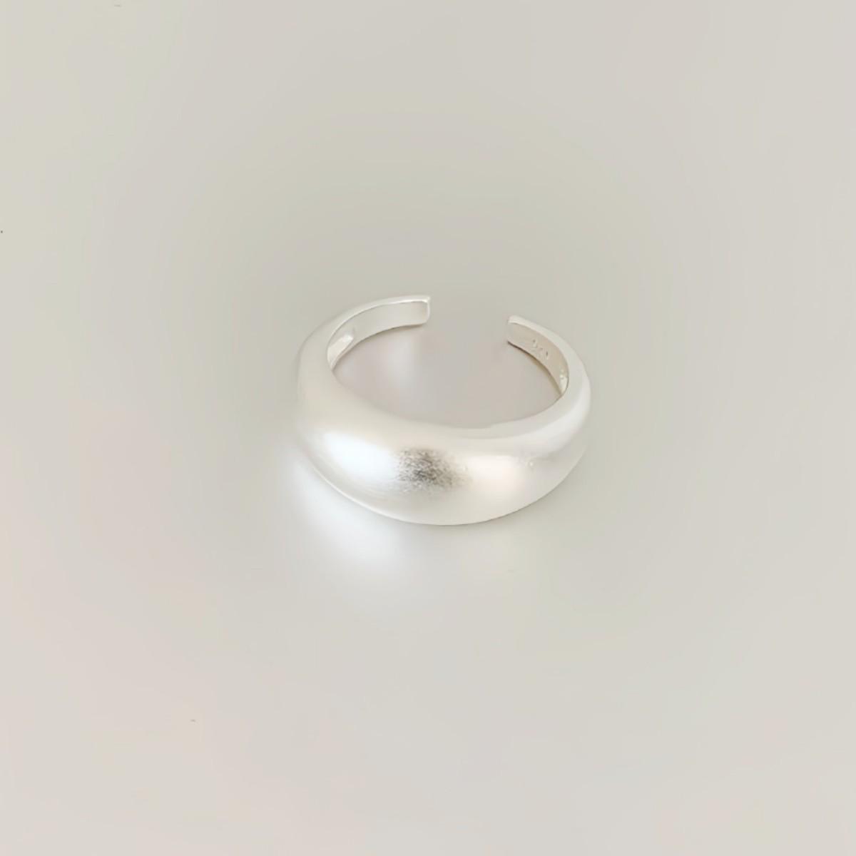 Korean Wide Band Matte Brushed Open Ring - Cold Style, Simple, High-End Feel