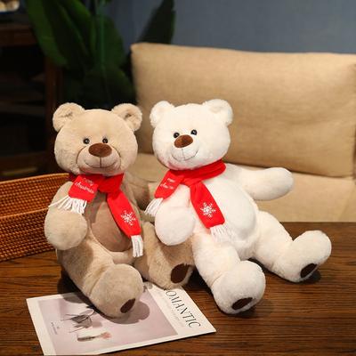 Cute Christmas Scarf Teddy Bear Doll Plush Toy Hug Bear Doll Girl Soothing Pillow Muppet Doll