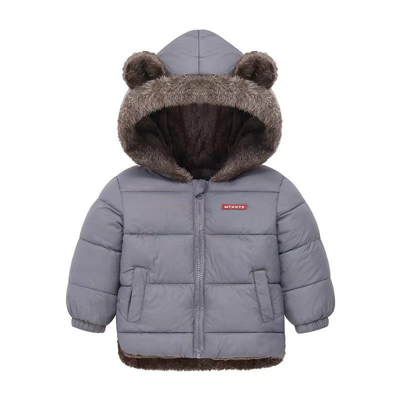Boys Girls Thick Jackets Winter Kids Padded Fleece Warm Coats Children Hooded Outerwear Kids Clothes Cashmere Snowsuit
