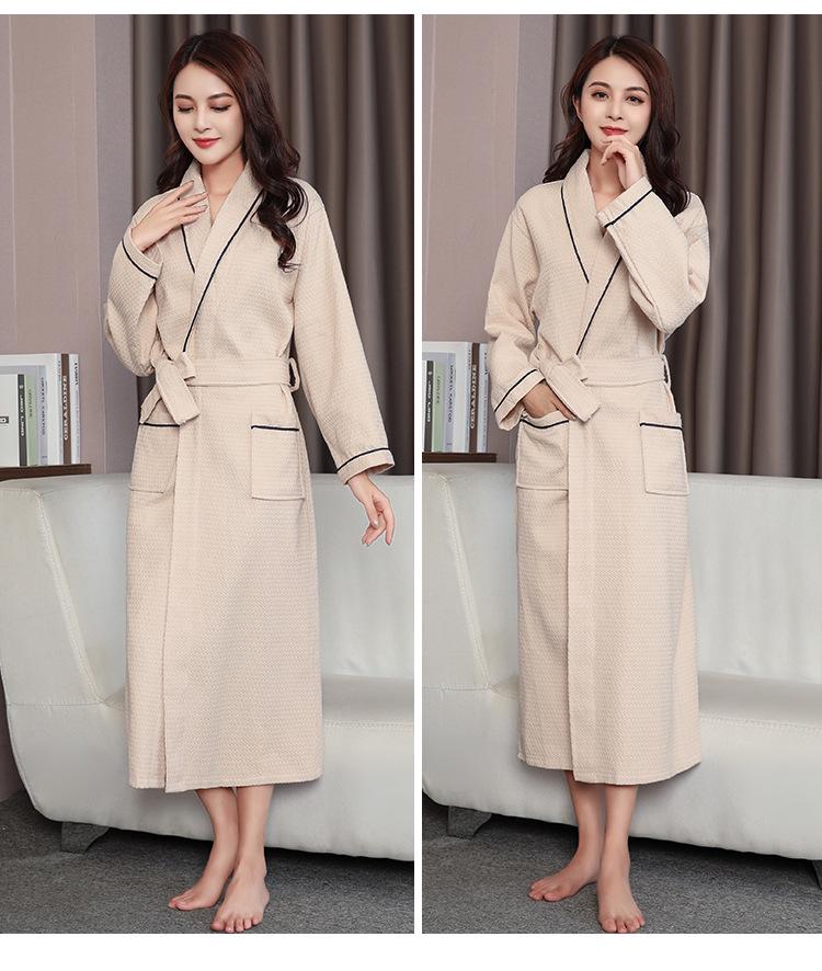 Couple's Cotton Waffle Bathrobe - Absorbent and Plus Size for Men & Women