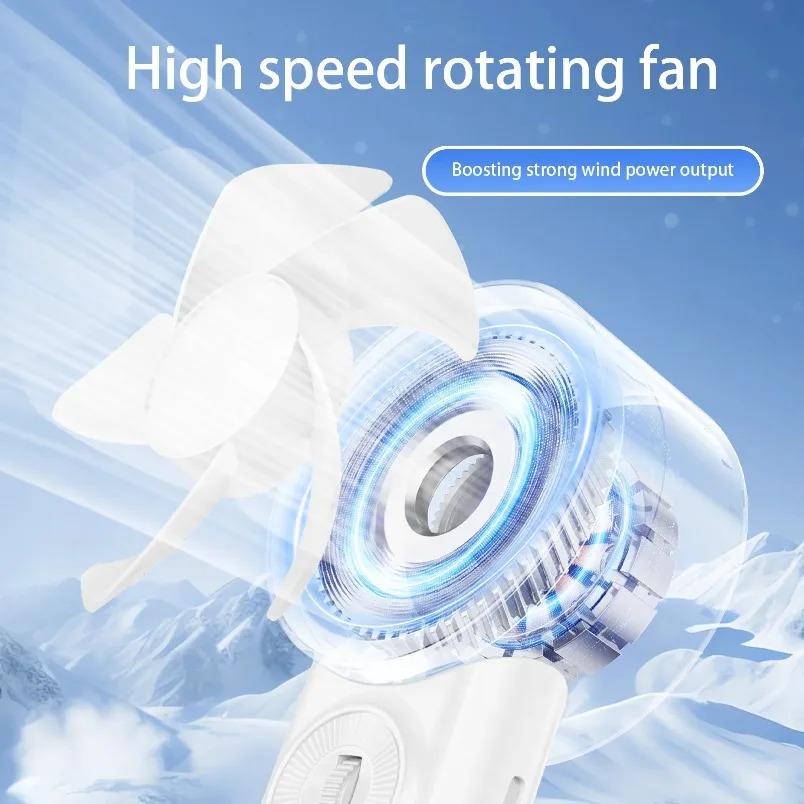 Digital Display Cooling Fan Handheld Cooling Fan 100 Level Speed Control Brushless Motor Type C Charging Outdoor Travel Fan
