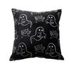 Pumpkin Halloween Polyester Fluorescent Night Light Pillowcase Cushion Home Bedroom Hotel Car Seat Decorative Pillowcase 45x45cm