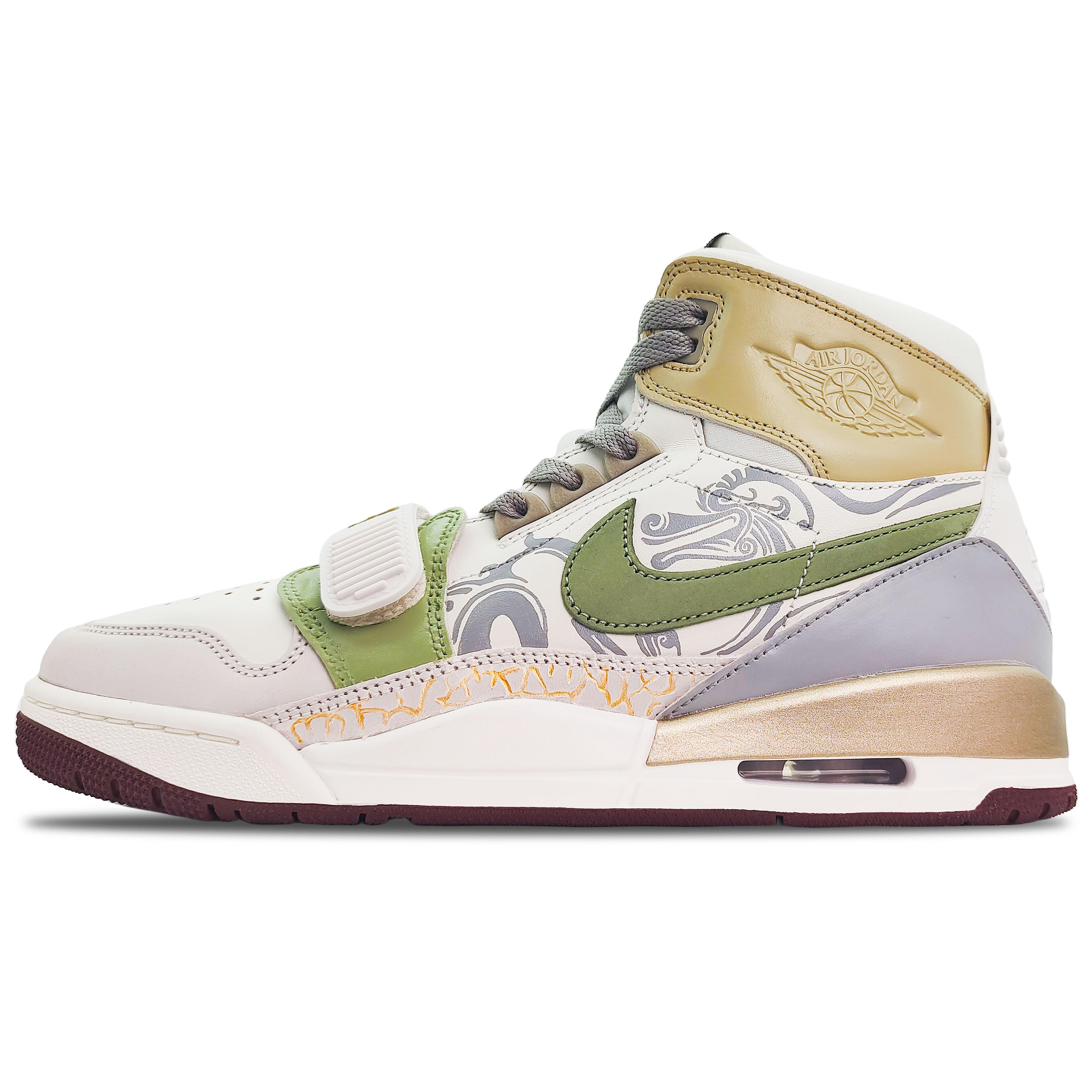 

Jordan Legacy 312 High top Vintage Basketball Shoes Men s Gray White HF0745-131(Team188-·) 42.5