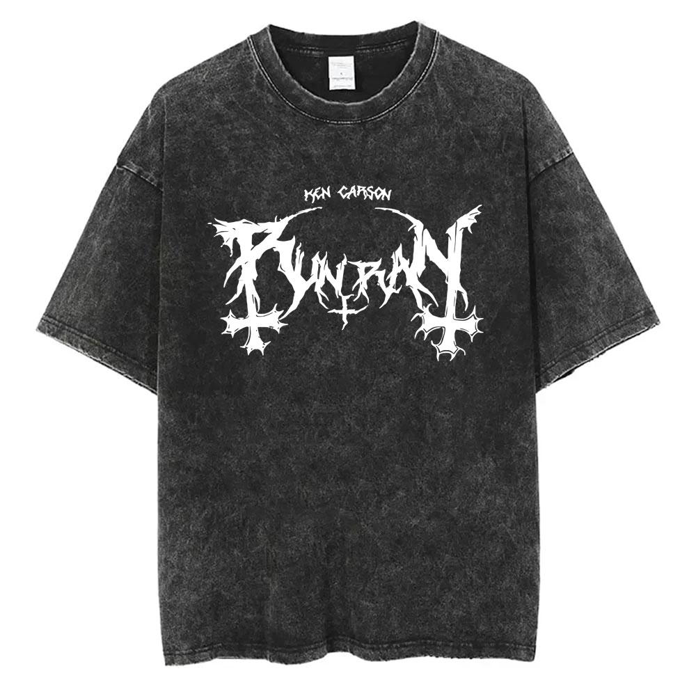 Washed Vintage Rapper Ken Carson A Great Chaos Album Tshirt Men Women Fashion Hip Hop Tshirts Male Casual Oversized T Shirts