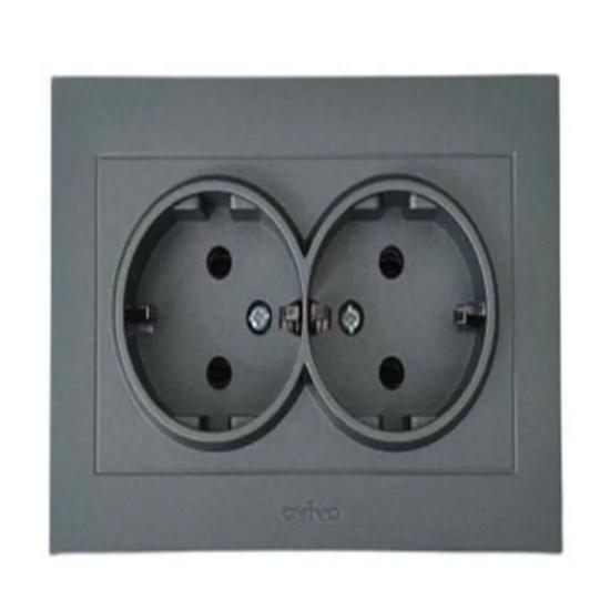 

Розетка Grano Smoked с двойным заземлением