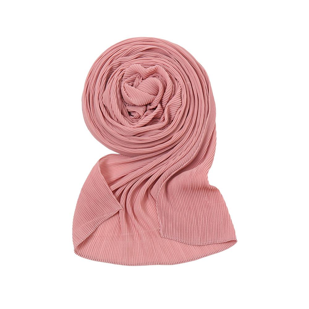 New Autumn Chiffon Wrinkles Scarf For Women Lady Solid Color Thin Scarves Soft Shawl Foulard Viscose Spring Female Wrap Shawls