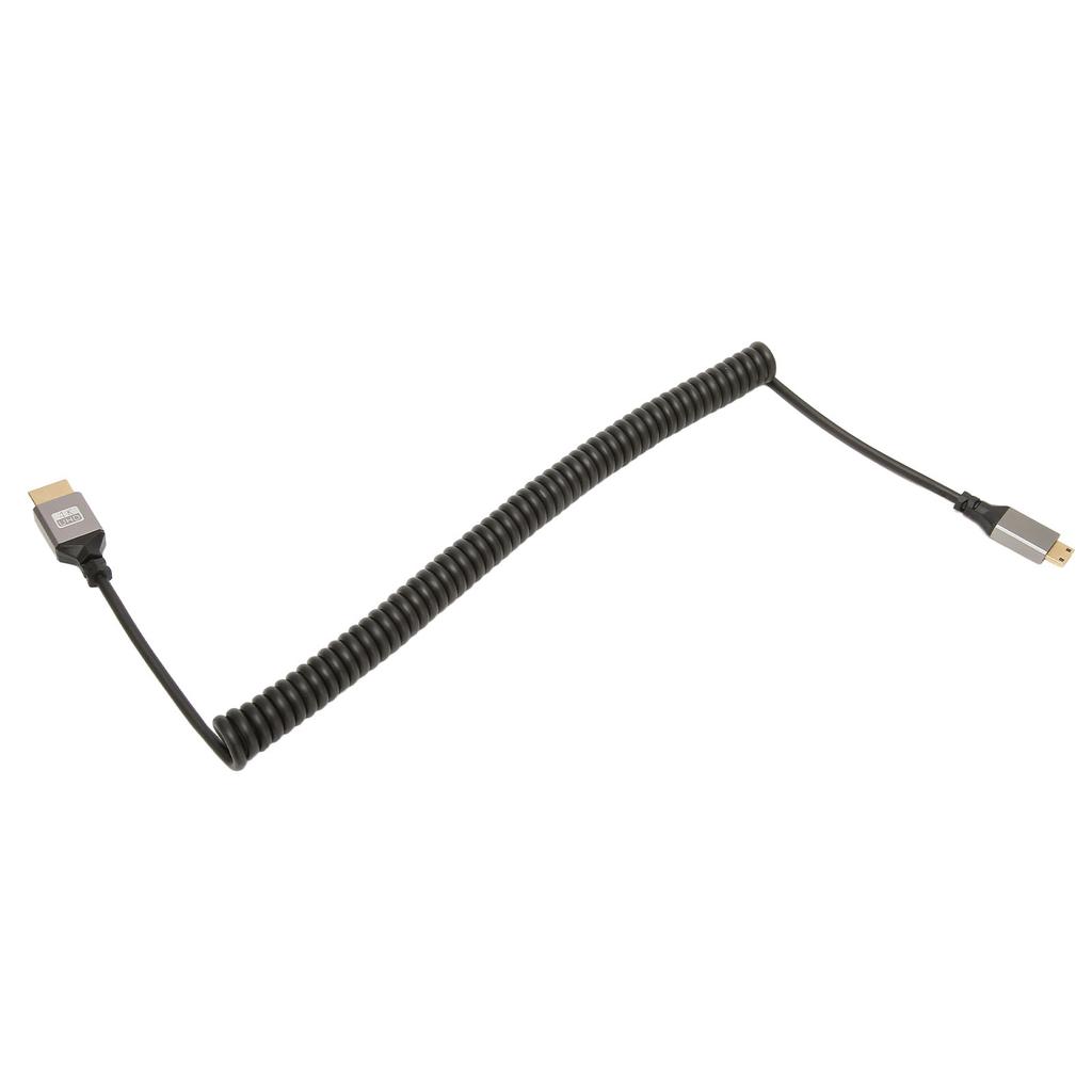 Mini HD Multimedia Interface Spring Adapter Cable 4K 60Hz 18 Gbps Extension Cable for Tablet Camera TV Monitor Mini