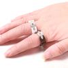 8MM Ceramic Chain Link Minimalist Diamond Foldable Stainless Steel Ring for Women Men