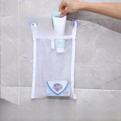 Wall-Mounted Bathroom Mesh Storage Bag - Large Capacity for Toothpaste, Soap & Baby Bath Toys