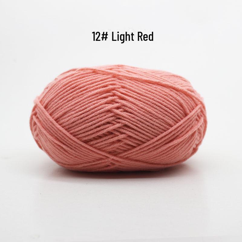 4 Strands Medium Thick Milk Cotton Yarn for Hand-Woven Baby Projects