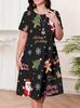 Fashion 3D Print Summer Dress Loose Casual Short Sleeve O-Neck Mini Dress