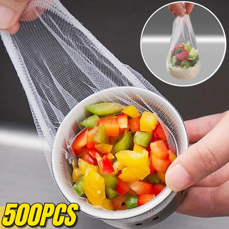 30-500Pcs Disposable Kitchen Sink Filter Sewer Drain Anti-blocking Garbage Bag Pool Leak Mesh Bag Mesh Strainer Sink Garbage Net