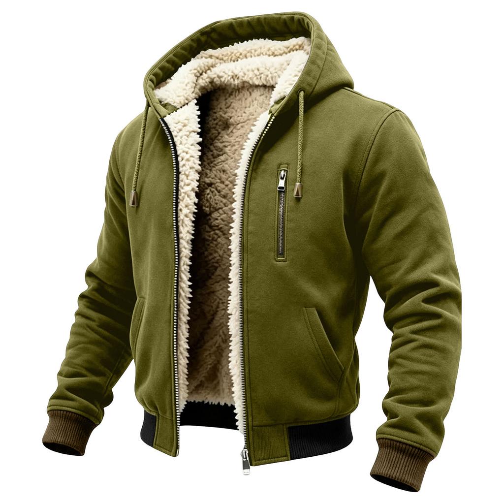 Giacca con cappuccio rétro da uomo per l'outdoor con stampa per l'inverno