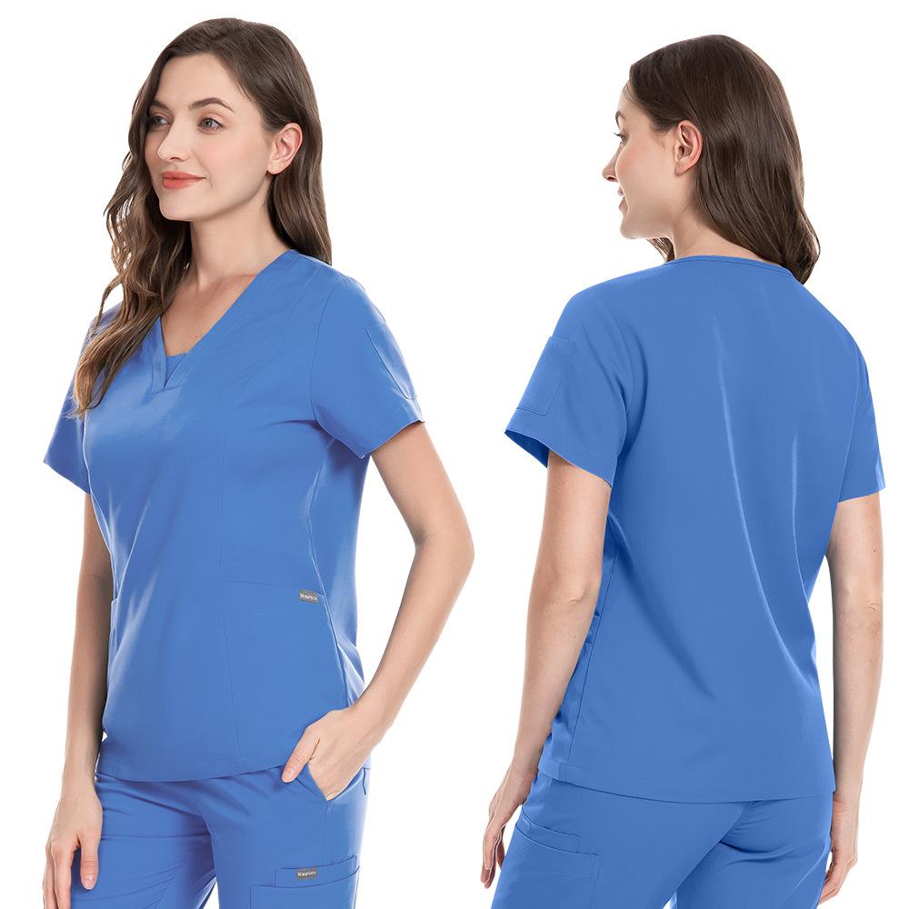 Hot-Selling Nurse Uniforms, Men'S And Women'S Same Scrub, Short-Sleeved Trousers, Two-Piece Set, Thick Casual And Comfortable Work Clothes