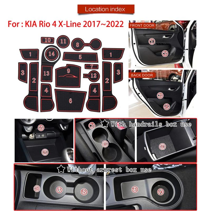 Tapete de Encaixe Antiderrapante para Kia Rio 4 Tonic X-Line FB UC 2017 2018 2019 2020 2025 2025 Tapetes Antiderrapantes para Carro Acessórios de Interior com Ranhuras