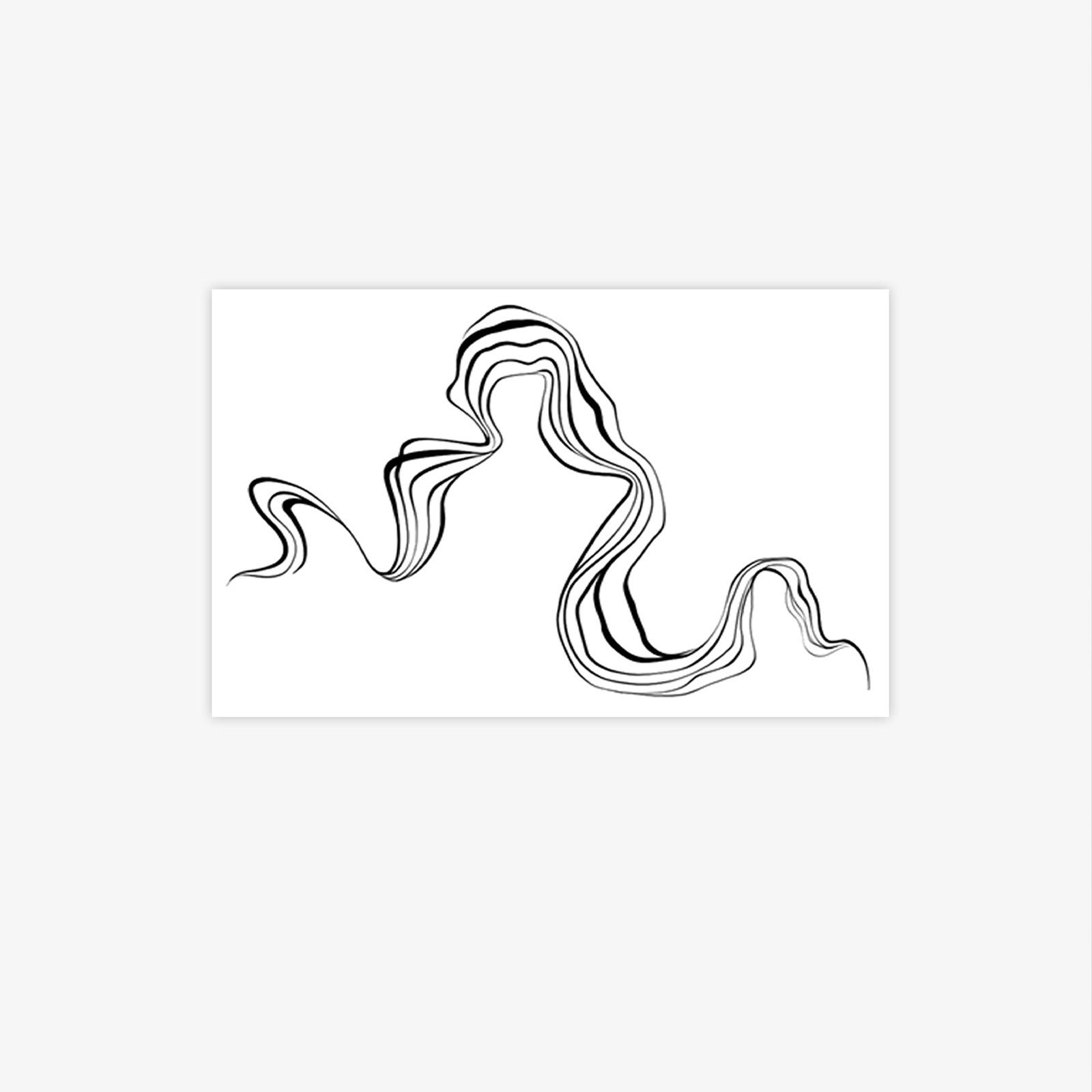 Ribbon Line Tattoo Sticker Waterproof Lasting Spice Girl Premium Sense Niche Arm Sexy Tattoo Sticker 19*12