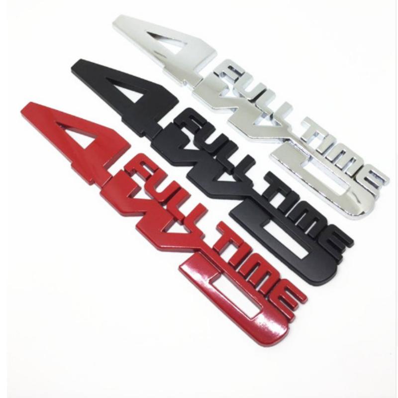 1 Pc Car Styling 3D Metal 4WD FULL TIME Side Fender Emblem Rear Trunk Sticker Decals For Auto Styling Badge Accessories