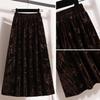Large Size Womens Winter Updated Style Slimming Abdomen and Astringent Skirt Fat Mm Age-reducing Mid-length Large Umbrella Skirt