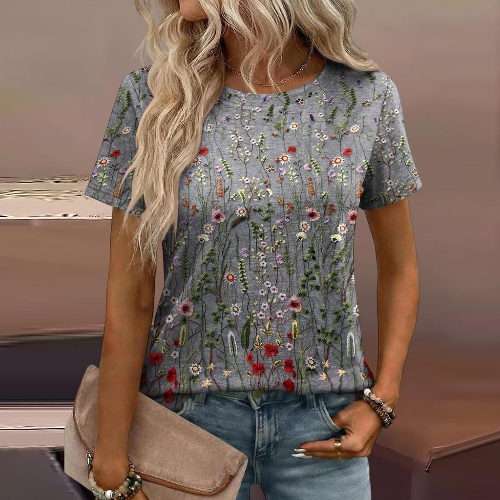 Women's Loose-Fit Fashionable Casual Printed T-Shirt