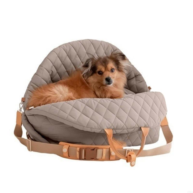 Pet Carriers Convertible Car Seats Folded Dog Bed With Secure Safety Rings Nonslip Bottom Storage Pouches For Travel