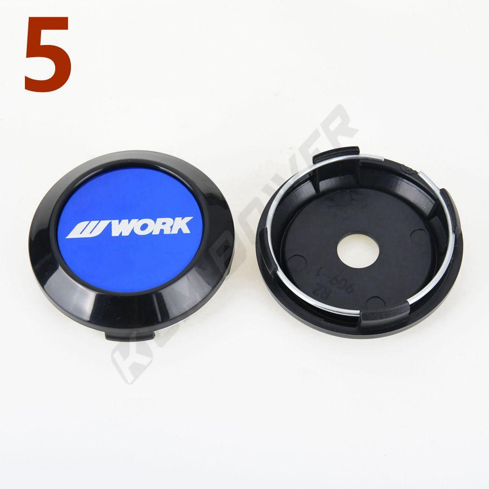 4PCS OD 64MM / ID 60MM Sport Rim Center Wheel Cap WORK EMOTION MEISTER VS Emblem Sticker Wheel Cover Hub Cap Silver & Black