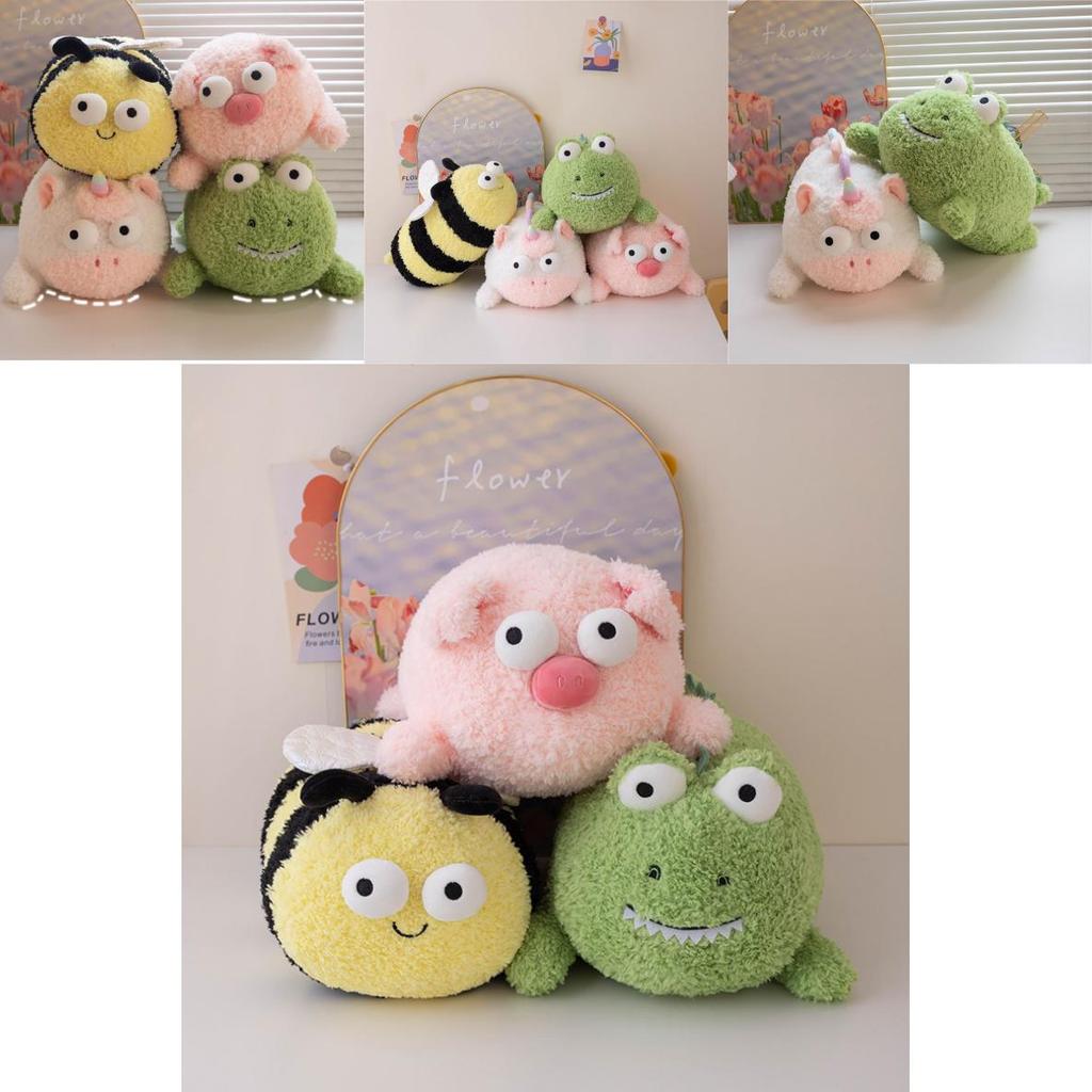 Adorable Plush Animal Dolls In Bee Frog Pig And Unicorn Designs For Kids Gifts