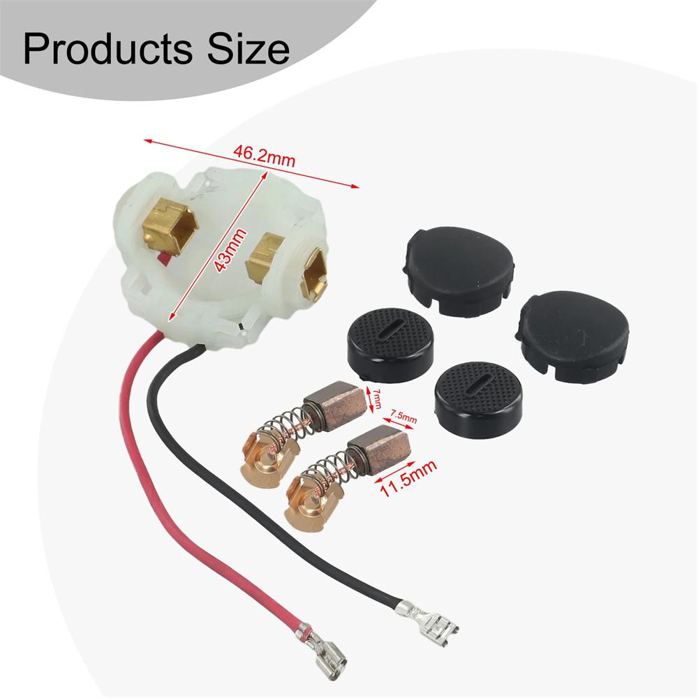 7-teiliges Kohlebürsten- & Halter- & Kappen-Set Passend für Makita Bga450 Bga452