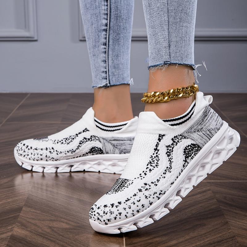 Women's Breathable Mesh Casual Sneakers - Lightweight Low-Top Lace-Up Shoes with Shock-Absorbing EVA Sole, Summer Comfort, White,Flexible Fit