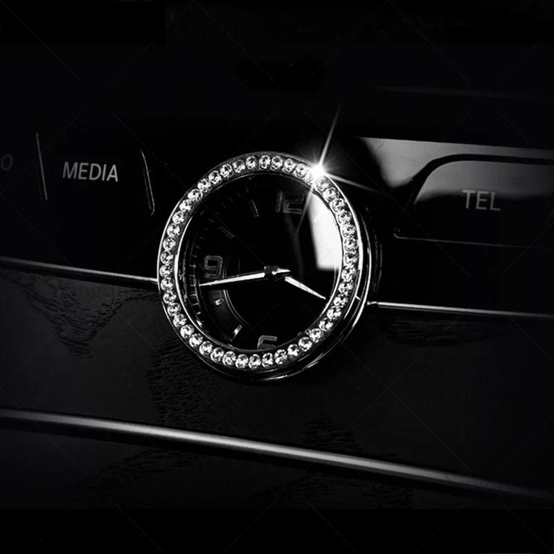 For Mercedes-Benz C E S Class W205 W213 W222 Crystal Style Car Center Front Clock Ring Cover Trim Car Interior Accessories RSTUV1