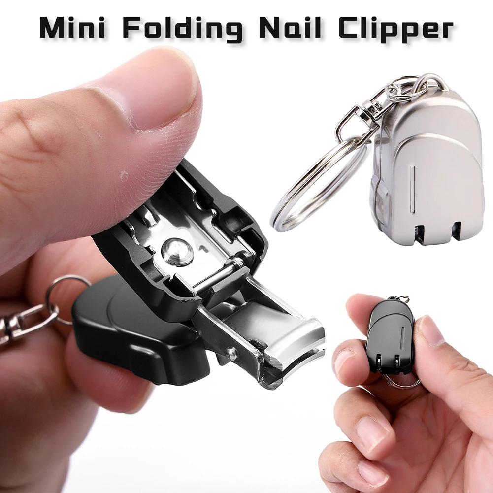 Portable Keychain Flip-Cover Design Travel Personal Care Tool Nail Scissors Stainless Steel Mini Folding Nail Clipper