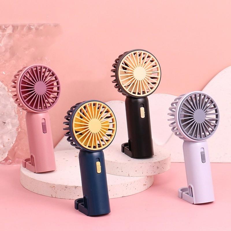 Cartoon Cute Handheld Mini Fan Usb Rechargeable Portable Desktop Fan With Custom Logo Blue/gray/red/black/mixed Colors