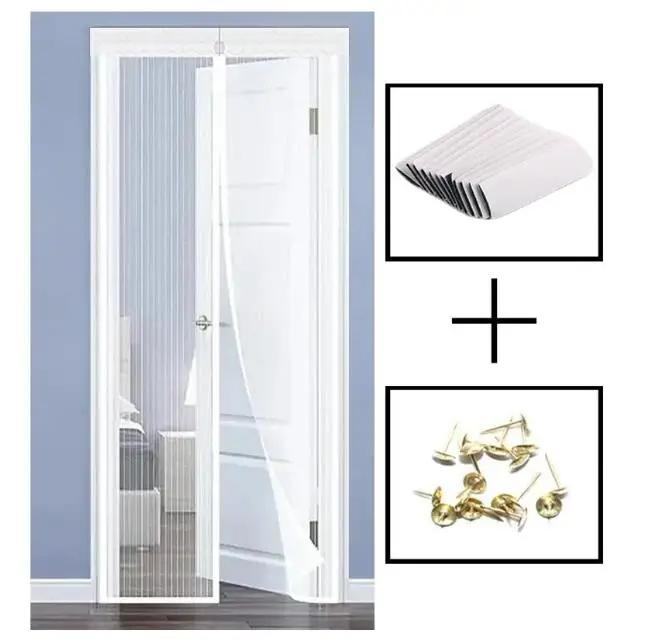 

Punch-free Magnetic Mosquito Net Anti Bug Insect Fly Mesh Door Curtains Automatic Closing Screen Suitable For Home Sliding Doors 80 x 210cm белый