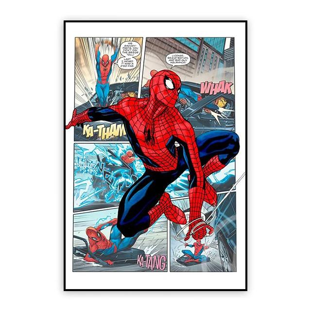 Marvel Movie Poster Spiderman Canvas Painting Iron Man Hulk Wall Art Print Kids Room Decoration Modern Home Decor Gift