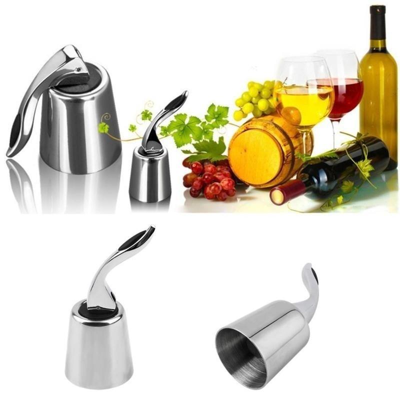 Stainless Steel Vacuum Sealed Red Wine Champagne Storage Bottle Stopper Sealer Caps