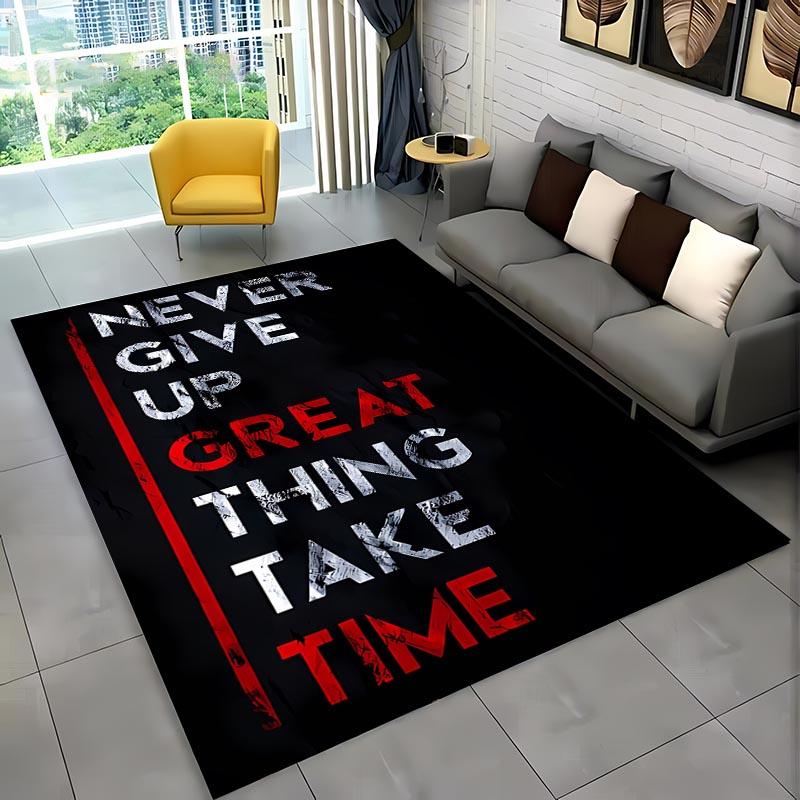 Einige lustige Wörter Schwarz Weiß Farbe Teppich, Wohnzimmer und Schlafzimmer Haushaltsartikel Sofamatten, Fußmatte Boden Anti-Rutsch Teppich, Geschenk